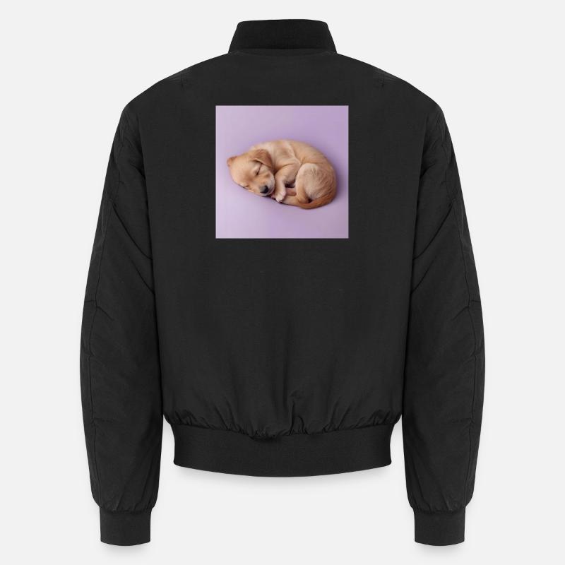 Chiot endormi sur fond lilas Bomber unisexe
