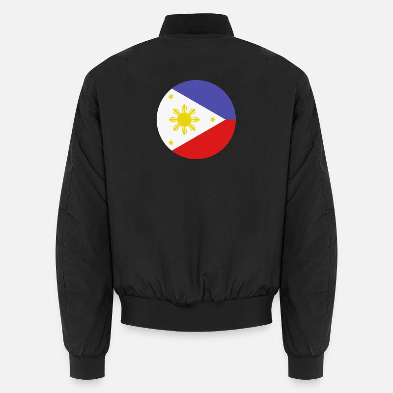 Drapeau rond philippin - Bomber unisexe - noir