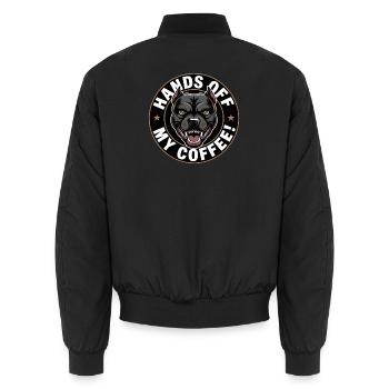 Weg von meinem Kaffee zorniger Hund - Unisex Bomberjacke - Schwarz - Hinten - AI Model Male 185 light (185cm)