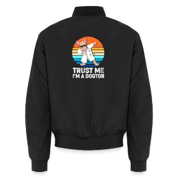 Veterinarian Veterinary Medicine Veterinarian - Unisex Bomber Jacket - black - Back - AI Model Male 185 light (185cm)