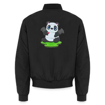 Panda Halloween Fledermaus - Unisex Bomberjacke - Schwarz - Hinten - AI Model Male 185 light (185cm)