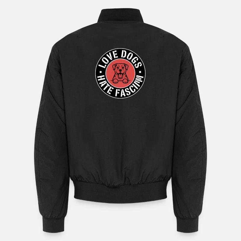 Liebe Hunde, hasse Faschismus – Antifaschistische Ware - Unisex Bomberjacke - Schwarz