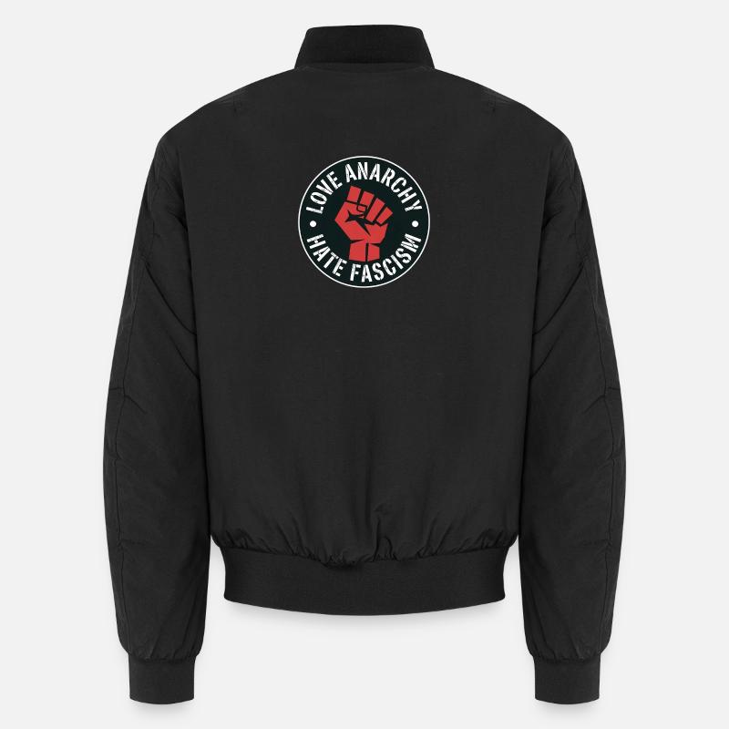 Love Anarchy, hate Fascism - Antifascist Merch Unisex Bomber Jacket