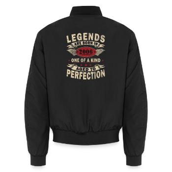 Limited Edition 2006 20. Geburtstag Geschenk - Unisex Bomberjacke - Schwarz - Hinten - AI Model Male 185 light (185cm)