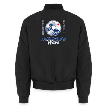 Hokkaido Wave Küstenkultur - Unisex Bomberjacke - Schwarz - Hinten - AI Model Male 185 light (185cm)