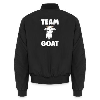 Team Goat Cute Illustration - Unisex Bomber Jacket - black - Back - AI Model Male 185 light (185cm)