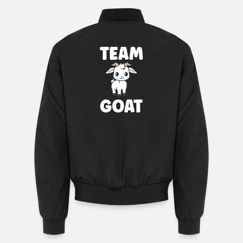 Team Goat Cute Illustration - Unisex Bomber Jacket - black