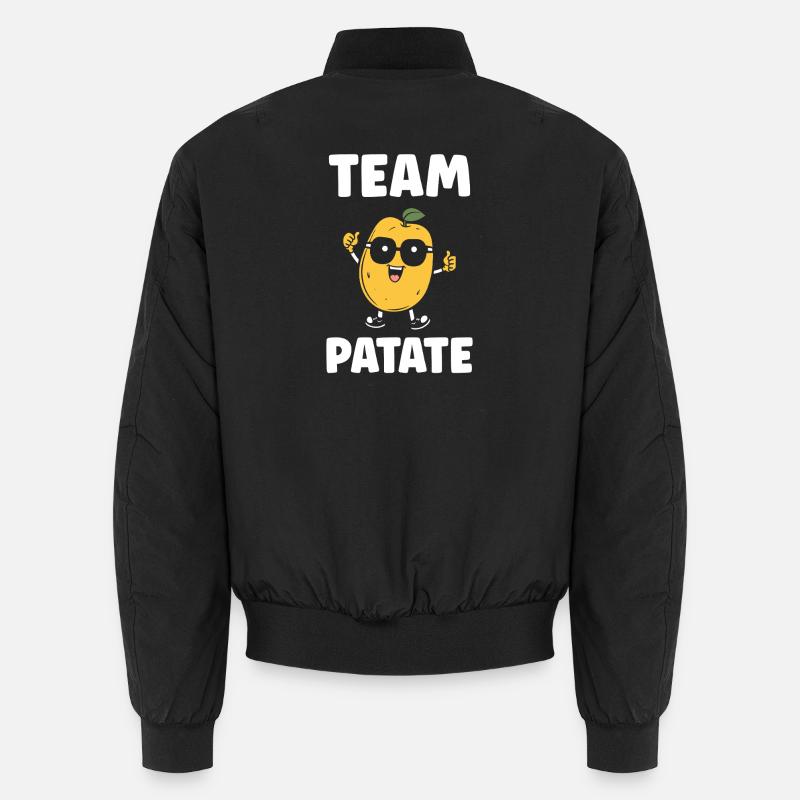 Team Potato Smiling Maskottchen Unisex Bomberjacke