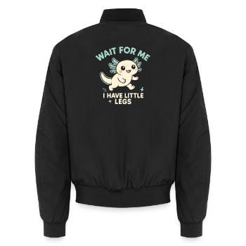 Axolotl disant un mème Humour Petites jambes drôles - Bomber unisexe - noir - Dos - AI Model Male 185 light (185cm)