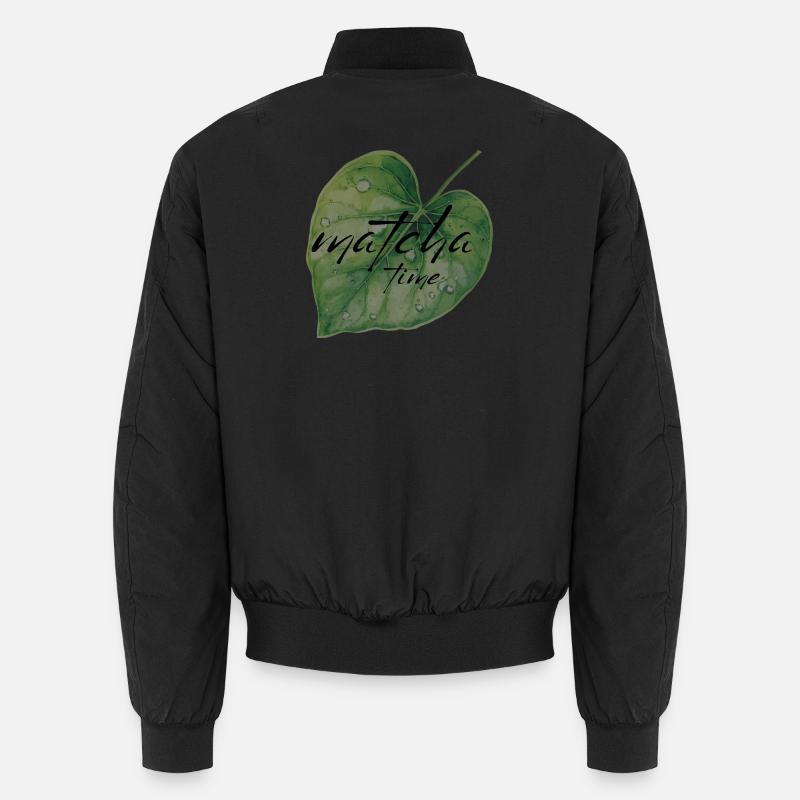 Matcha, Blatt, Grün, Zeit Unisex Bomberjacke