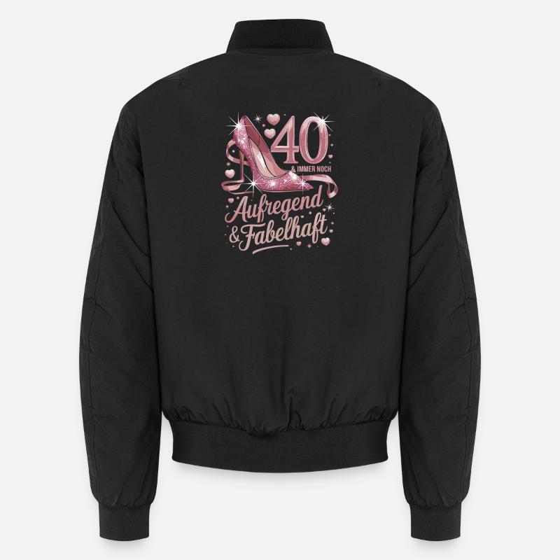 40 & Still Exciting & Fabulous Pink High Unisex Bomber Jacket