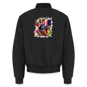 Graffiti d’art chien - Bomber unisexe - noir - Dos - AI Model Male 185 light (185cm)