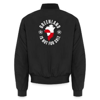 Greenland is not for Sale Funny Epic Design - Unisex Bomberjacke - Schwarz - Hinten - AI Model Male 185 light (185cm)