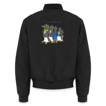 Ordre du vestige de queue-de-pie - Dessin animé drôle de Pingouin - Bomber unisexe - noir - Dos - AI Model Male 185 light (185cm)