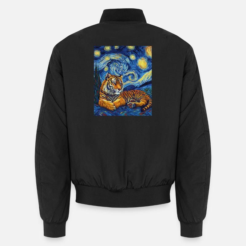 Tiger Van Gogh - Unisex Bomber Jacket - black