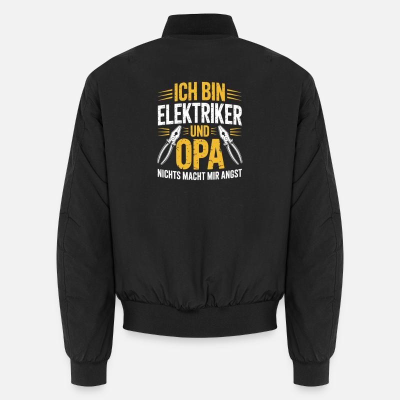 Ich bin Elektriker und Opa  Unisex Bomberjacke