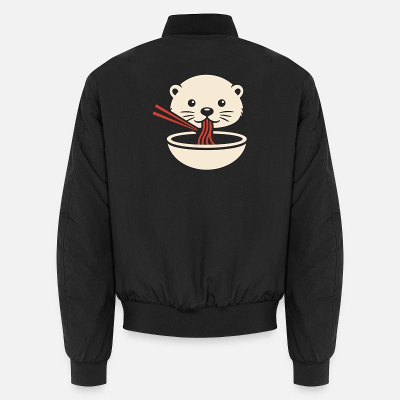 Minimal Otter Noodle Icon Unisex Bomberjacke