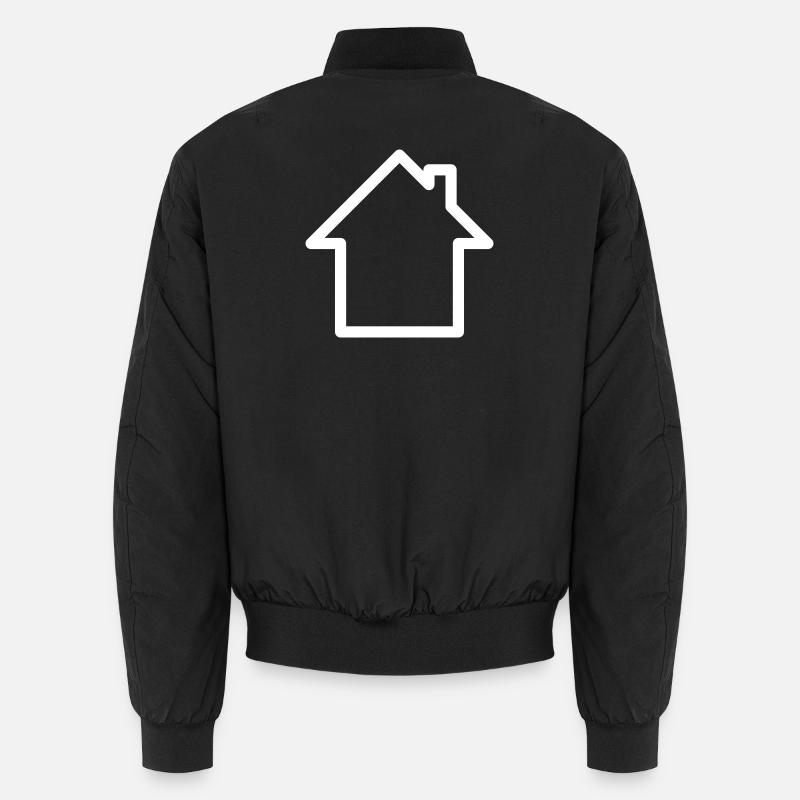 Logo: House with chimney - Unisex Bomber Jacket - black