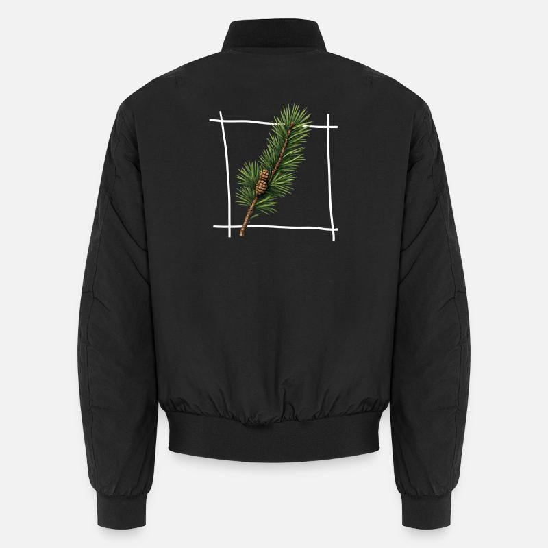 Kieferzweig Minimalrahmen Unisex Bomberjacke