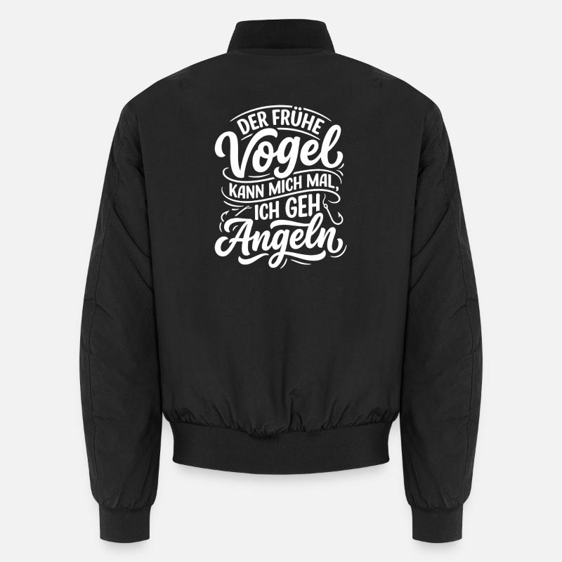 Frühe Vogel Angeln Spruch Unisex Bomberjacke