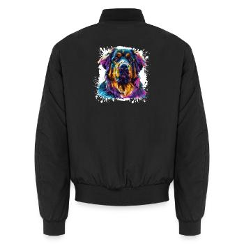 Animal d’art canin - Bomber unisexe - noir - Dos - AI Model Male 185 light (185cm)