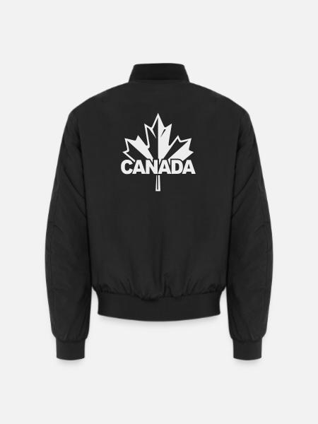 Canada Maple Leaf Logo - Unisex Bomber Jacket - black