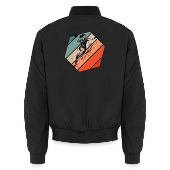 Ich liebe Handball cooles Motiv für Handball fuer - Unisex Bomberjacke - Schwarz - Hinten - AI Model Male 185 light (185cm)