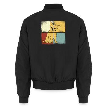Chihuahua Chihuahueño Retro - Unisex Bomberjacke - Schwarz - Hinten - AI Model Male 185 light (185cm)