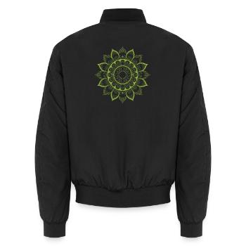 Mandala - Unisex Bomber Jacket - black - Back - AI Model Male 185 light (185cm)