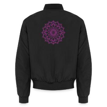 Mandala - Unisex Bomber Jacket - black - Back - AI Model Male 185 light (185cm)