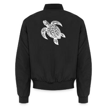 Nature mystique et géométrie de la Tortue tribale - Bomber unisexe - noir - Dos - AI Model Male 185 light (185cm)