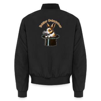 Lapin au haut-de-forme : Animateur pour tout-petits - Bomber unisexe - noir - Dos - AI Model Male 185 light (185cm)