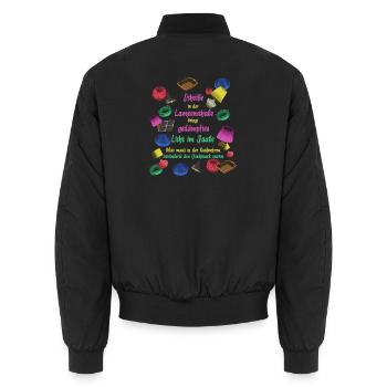 Scheiße in der Kuchenform... - Unisex Bomberjacke - Schwarz - Hinten - AI Model Male 185 light (185cm)