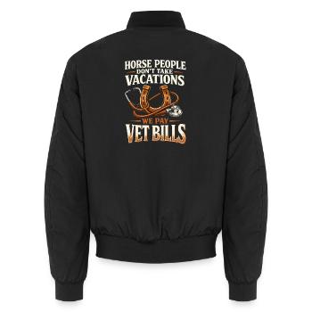 Horse People Equestrian Identity Barn - Unisex Bomberjacke - Schwarz - Hinten - AI Model Male 185 light (185cm)