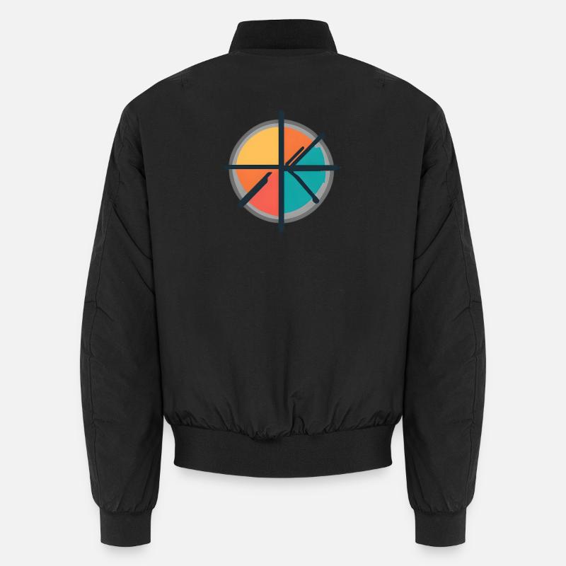 Minimal Geometric Circle Emblem - Unisex Bomber Jacket - black