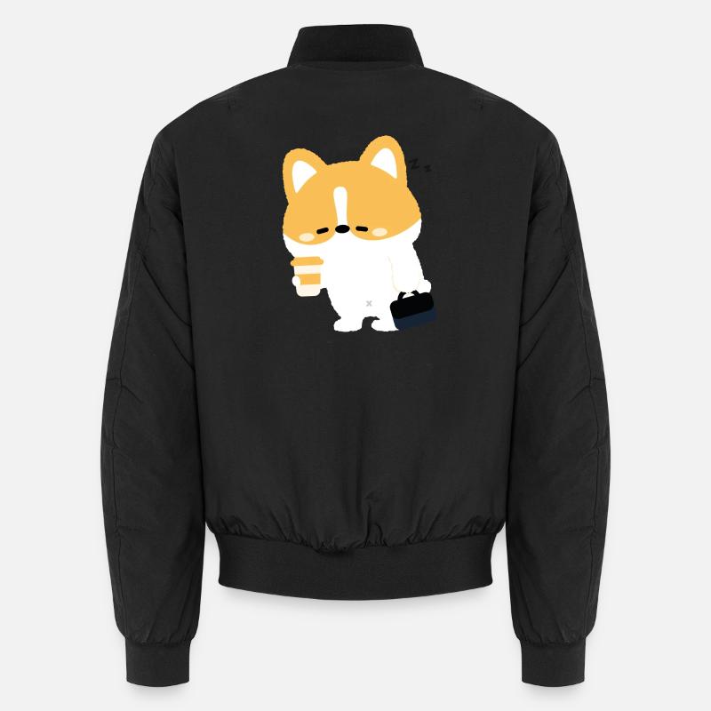 Tired Corgi Coffee  Unisex Bomber Jacket