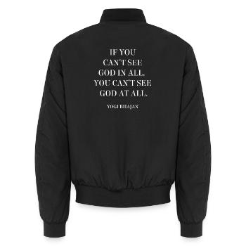 Kundalini-Guru-Zitat - Unisex Bomberjacke - Schwarz - Hinten - AI Model Male 185 light (185cm)