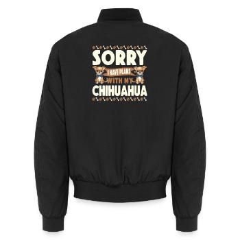 Chihuahua Chihuahueño Sorry I Have - Unisex Bomberjacke - Schwarz - Hinten - AI Model Male 185 light (185cm)