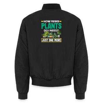 Another plant plant lover gardener - Unisex Bomber Jacket - black - Back - AI Model Male 185 light (185cm)