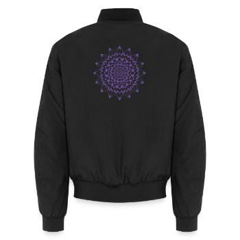 Mandala - Unisex Bomber Jacket - black - Back - AI Model Male 185 light (185cm)
