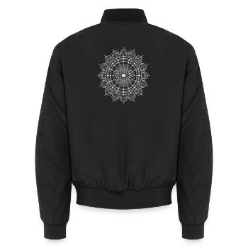 Mandala - Unisex Bomber Jacket - black - Back - AI Model Male 185 light (185cm)