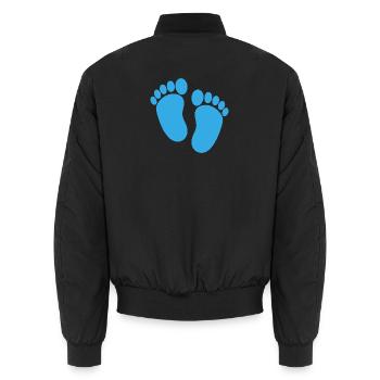 Baby feet - Unisex Bomber Jacket - black - Back - AI Model Male 185 light (185cm)