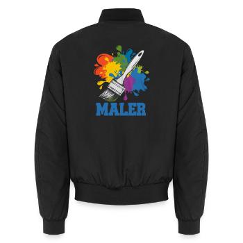 Painter Costume Splashes of Color Carnival Colorful - Unisex Bomber Jacket - black - Back - AI Model Male 185 light (185cm)
