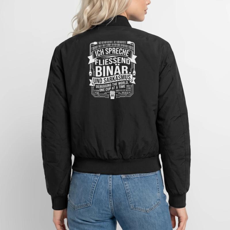 Coding Binary Coffee Sarcasm Unisex Bomber Jacket