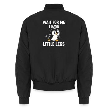 Pinguin Spruch Humor Meme Lustig Geschenkidee - Unisex Bomberjacke - Schwarz - Hinten - AI Model Male 185 light (185cm)