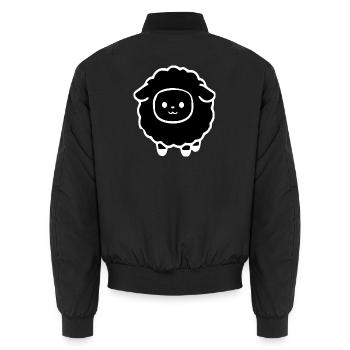 schwarzes Schaf - Unisex Bomberjacke - Schwarz - Hinten - AI Model Male 185 light (185cm)