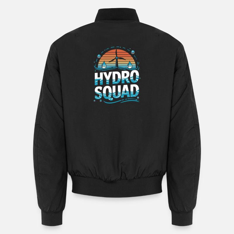 Hydro Squad Erneuerbare Energie Wasserkraft - Unisex Bomberjacke - Schwarz