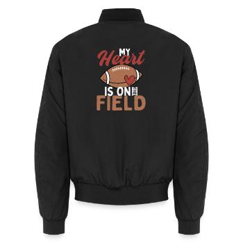 My Heart Is On The Field Season Football Player - Unisex Bomberjacke - Schwarz - Hinten - AI Model Male 185 light (185cm)