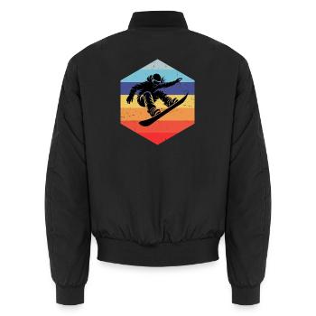 Snowboard Love Clear Look for Snowboard for - Unisex Bomber Jacket - black - Back - AI Model Male 185 light (185cm)