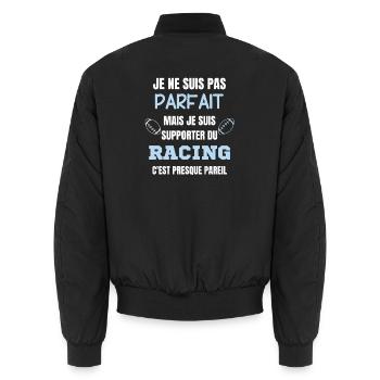 Supporter Racing Rugby Humour - Bomber unisexe - noir - Dos - AI Model Male 185 light (185cm)